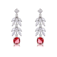 Picture of Low Cost Platinum Plated Cubic Zirconia Dangle Earrings with Low Cost