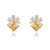 Picture of Wholesale Gold Plated Cubic Zirconia Big Stud Earrings with No-Risk Return