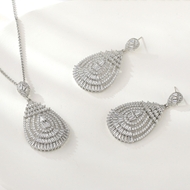Show details for Recommended White Platinum Plated 2 Piece Jewelry Set from Top Designer Show details for Recommended White Platinum Plated 2 Piece Jewelry Set from Top Designer