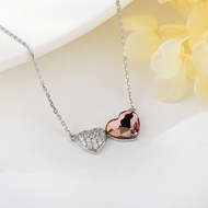 Show details for Fashion Swarovski Element Love & Heart Pendant Necklace Show details for Fashion Swarovski Element Love & Heart Pendant Necklace