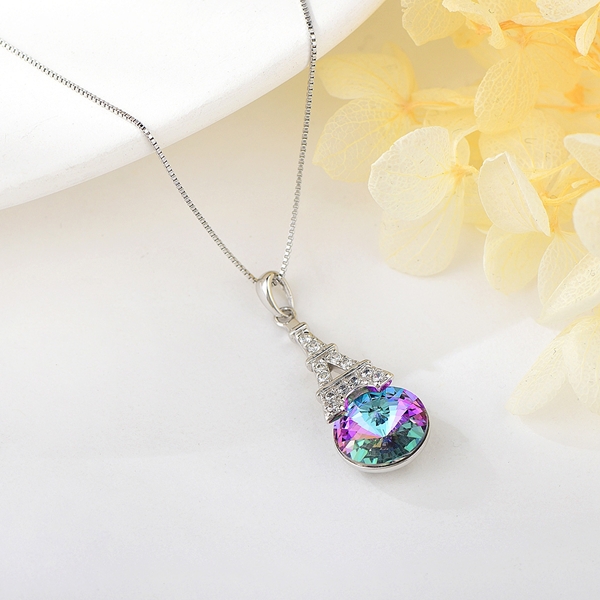 Picture of Nice Swarovski Element Platinum Plated Pendant Necklace