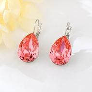 Show details for Hot Selling Pink Platinum Plated Hoop Earrings from Top Designer Show details for Hot Selling Pink Platinum Plated Hoop Earrings from Top Designer