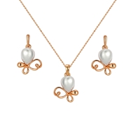 Show details for Fancy Butterfly Rose Gold Plated 2 Piece Jewelry Set Show details for Fancy Butterfly Rose Gold Plated 2 Piece Jewelry Set