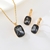 Picture of Fancy Swarovski Element Black 2 Piece Jewelry Set