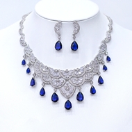 Show details for Beautiful Cubic Zirconia Platinum Plated 2 Piece Jewelry Set Show details for Beautiful Cubic Zirconia Platinum Plated 2 Piece Jewelry Set