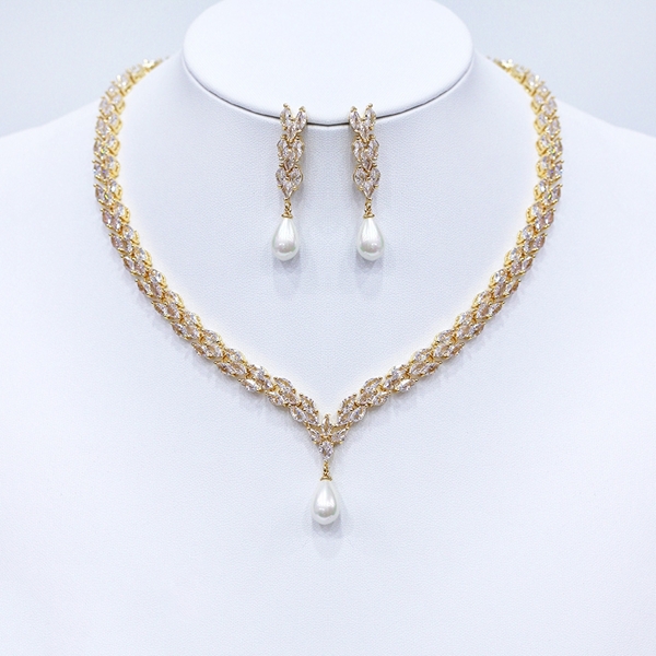 Picture of Copper or Brass White 2 Piece Jewelry Set at Unbeatable Price