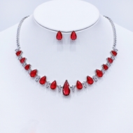 Show details for Attractive Red Platinum Plated 2 Piece Jewelry Set For Your Occasions Show details for Attractive Red Platinum Plated 2 Piece Jewelry Set For Your Occasions