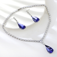 Show details for Designer Platinum Plated Medium 2 Piece Jewelry Set at Great Low Price Show details for Designer Platinum Plated Medium 2 Piece Jewelry Set at Great Low Price