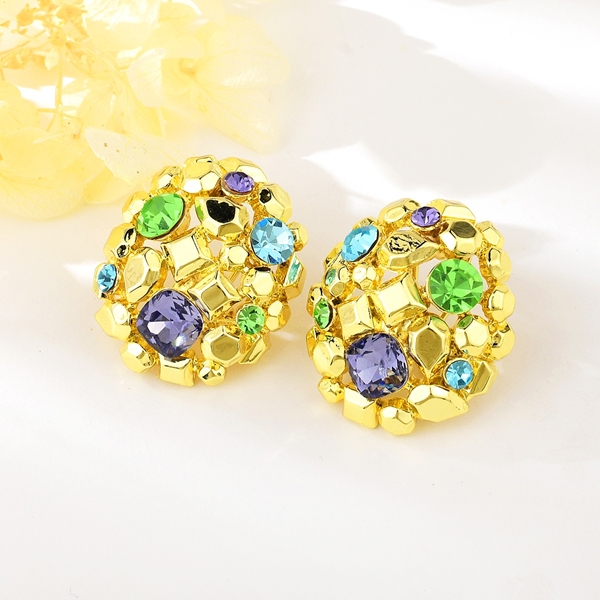 Picture of Best Selling Big Artificial Crystal Big Stud Earrings