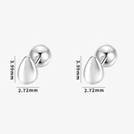 Picture of 999 Sterling Silver Small Stud Earrings in Exclusive Design