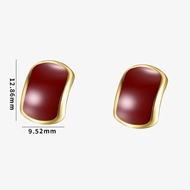 Picture of Staple Enamel Red Stud Earrings