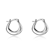 Picture of Great Value Platinum Plated 999 Sterling Silver Huggie Earrings in Exclusive Design