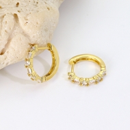 Picture of Bling Small Gold Plated Huggie Earrings