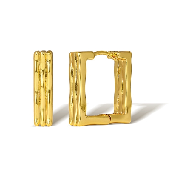 Picture of Popular Medium Gold Plated Huggie Earrings