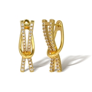 Picture of Origninal Medium Gold Plated Huggie Earrings