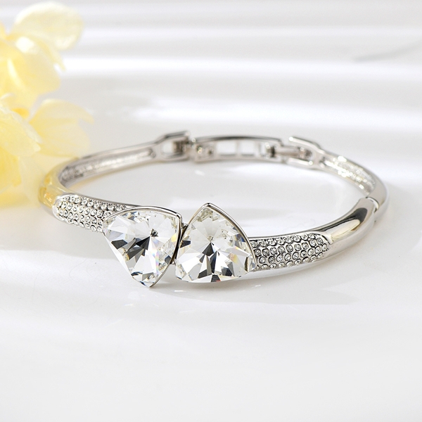 Picture of Famous Swarovski Element Zinc Alloy Fashion Bangle