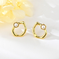 Show details for Zinc Alloy White Big Stud Earrings with Full Guarantee