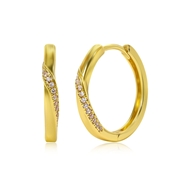 Picture of Nickel Free Gold Plated White Huggie Earrings Online Shopping