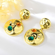 Picture of Unusual Big Gold Plated Dangle Earrings