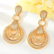 Show details for Luxury White Dangle Earrings of Original Design Show details for Luxury White Dangle Earrings of Original Design