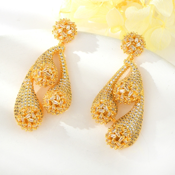 Picture of New Cubic Zirconia Luxury Dangle Earrings