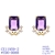 Picture of Eye-Catching Purple Delicate Big Stud Earrings with Member Discount