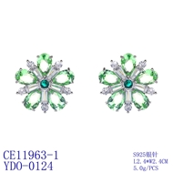 Picture of Attractive Green Cubic Zirconia Big Stud Earrings For Your Occasions