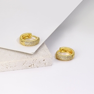 Picture of Delicate Gold Plated Huggie Earrings with Fast Delivery