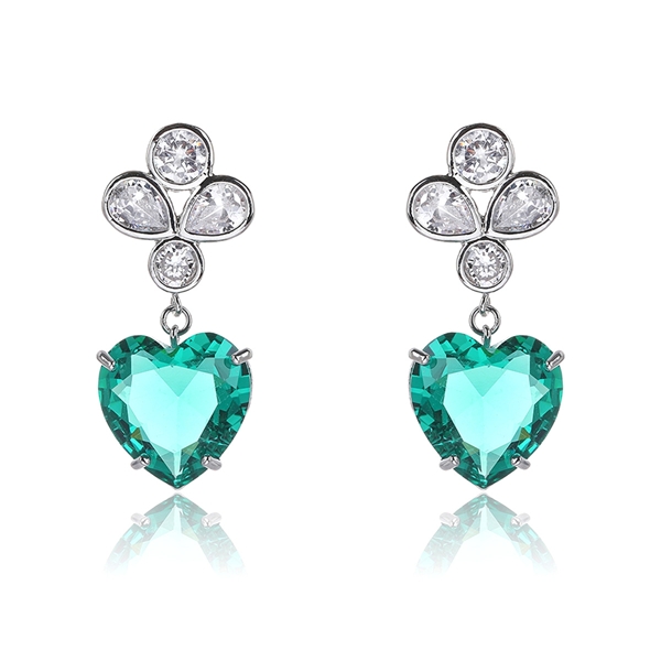 Picture of Sparkling Love & Heart Big Dangle Earrings from Top Designer