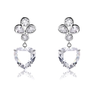 Picture of Buy Platinum Plated White Dangle Earrings with Low Cost