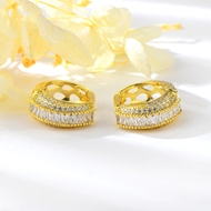 Show details for Irresistible White Copper or Brass Huggie Earrings For Your Occasions