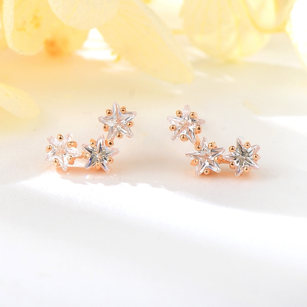 Picture of Featured White Rose Gold Plated Big Stud Earrings with Full Guarantee