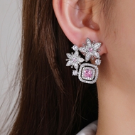 Picture of Stylish Big Platinum Plated Big Stud Earrings