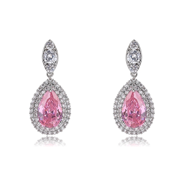 Picture of Famous Big Pink Dangle Earrings