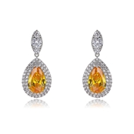 Picture of Fashion Cubic Zirconia Platinum Plated Dangle Earrings