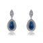 Show details for Nickel Free Platinum Plated Blue Dangle Earrings with Easy Return