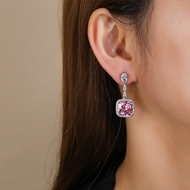 Picture of Geometric Platinum Plated Dangle Earrings with Beautiful Craftmanship