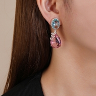 Picture of Copper or Brass Pink Dangle Earrings in Exclusive Design