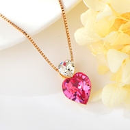 Show details for Fashion Swarovski Element Pink Pendant Necklace Show details for Fashion Swarovski Element Pink Pendant Necklace