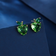 Picture of Unique Cubic Zirconia Green Big Stud Earrings