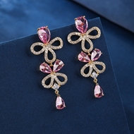 Picture of Distinctive Pink Copper or Brass Dangle Earrings As a Gift