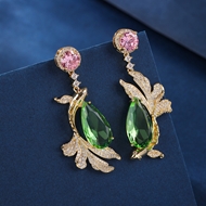 Picture of Unusual Big Green Dangle Earrings