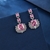 Picture of Bulk Platinum Plated Pink Dangle Earrings Exclusive Online