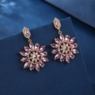 Picture of Brand New Pink Gold Plated Dangle Earrings with SGS/ISO Certification