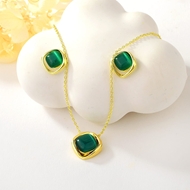 Show details for Hypoallergenic Gold Plated Green 2 Piece Jewelry Set with Easy Return Show details for Hypoallergenic Gold Plated Green 2 Piece Jewelry Set with Easy Return