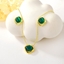 Show details for Hypoallergenic Gold Plated Green 2 Piece Jewelry Set with Easy Return