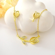 Picture of Fancy Flower Zinc Alloy 2 Piece Jewelry Set