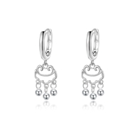 Picture of Hypoallergenic Platinum Plated Holiday Small Hoop Earrings with Easy Return