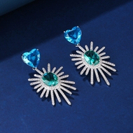 Picture of Irresistible Blue Cubic Zirconia Dangle Earrings As a Gift