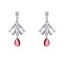 Show details for Purchase Platinum Plated Pink Dangle Earrings at Super Low Price